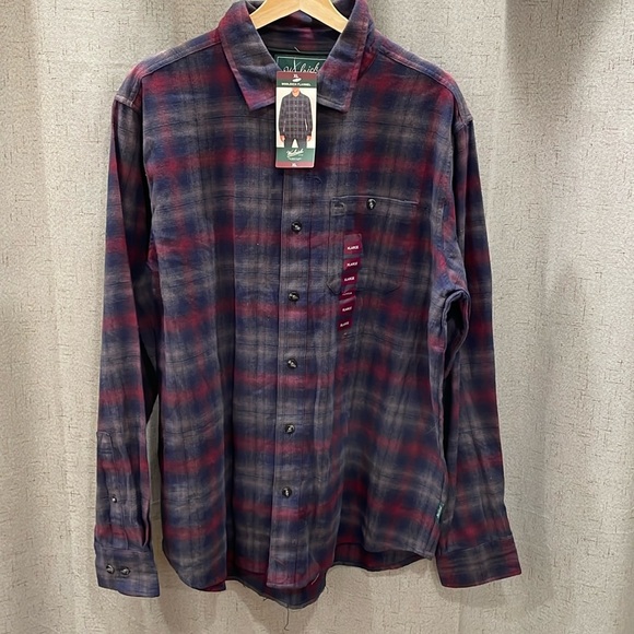 Woolrich Other - NWT Woolrich Flannel Button Down Shirt Men’s XL Blue Red Gray Cotton